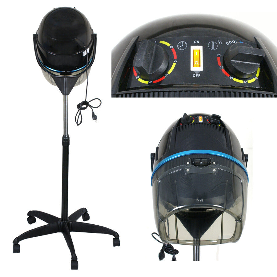 1300W Adjustable Hooded Hair Dryer Salon Equipment with Swivel Casters