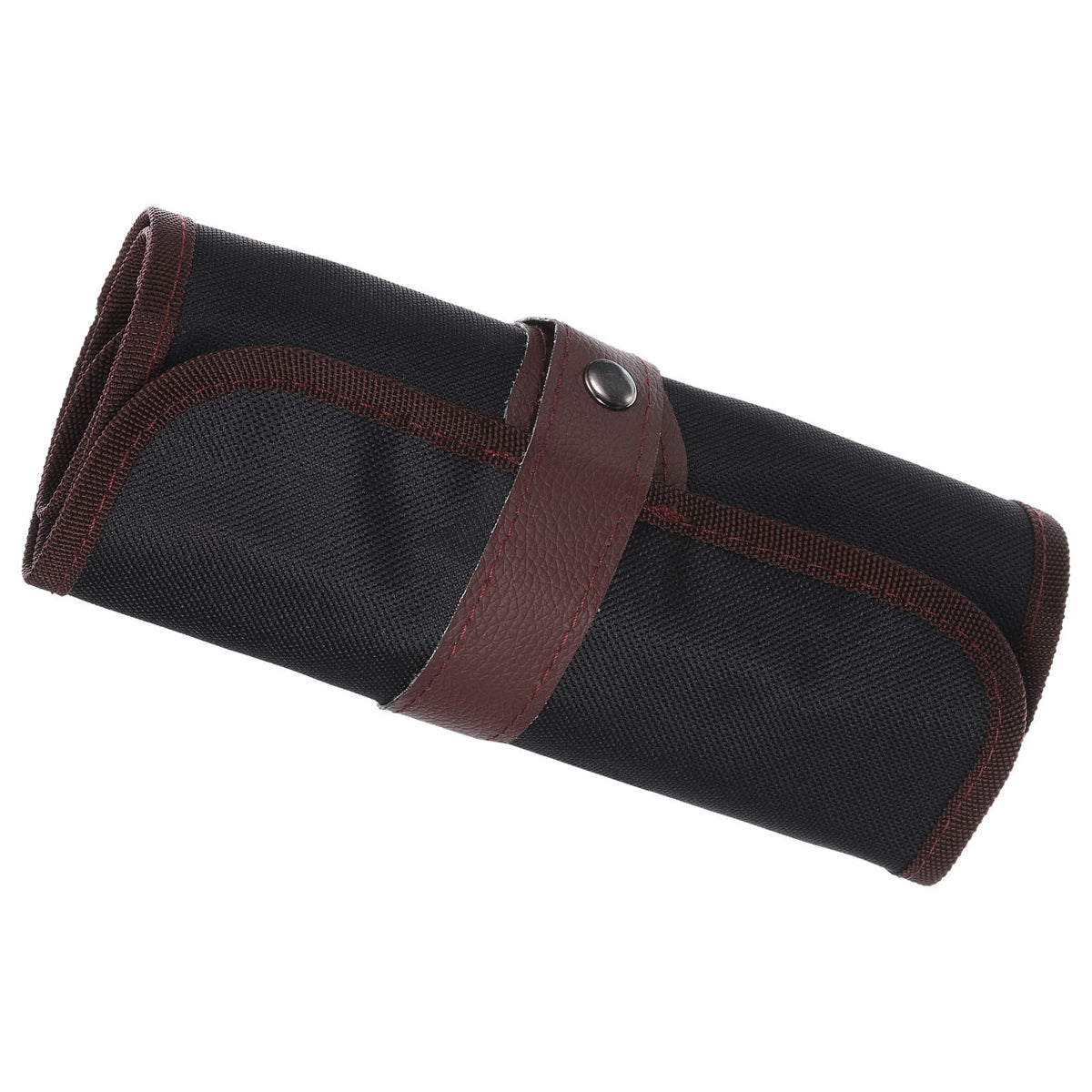 48 Slots Roll Up Pencil Case - Oxford Cloth Travel Organizer, Brown/Black