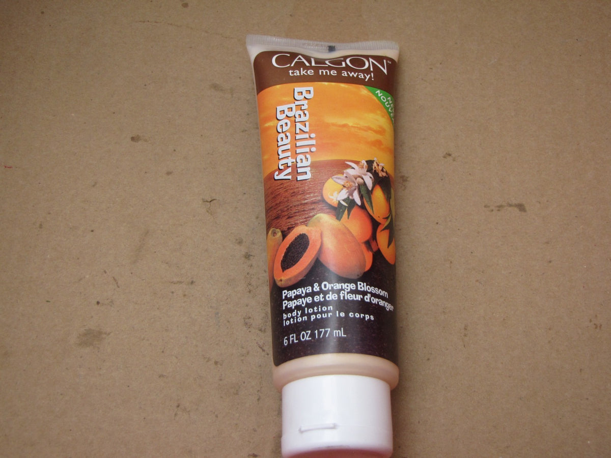 2 LOT OF CALGON BRAZILIAN BEAUTY PAPAYA & ORANGE BLOSSOM 6 OZ RARE HTF
