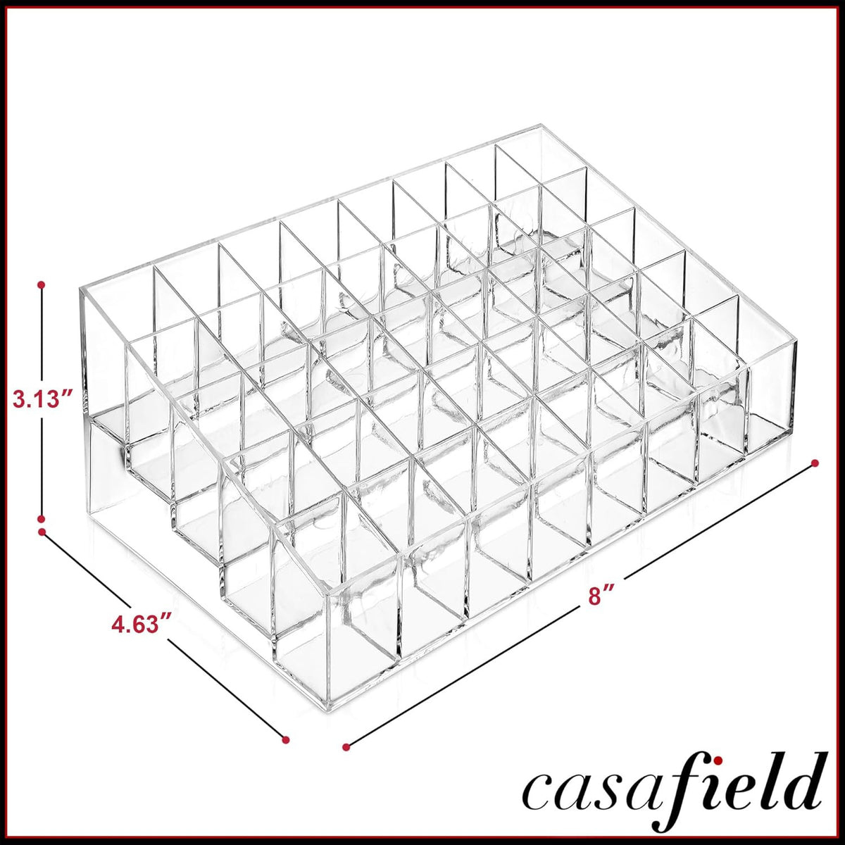 Acrylic Lipstick Organizer 40 Slots - Clear Makeup Storage Case