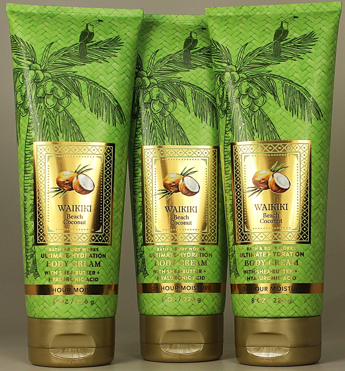 Waikiki Beach Coconut Body Cream Lotion 8oz - Pack of 3