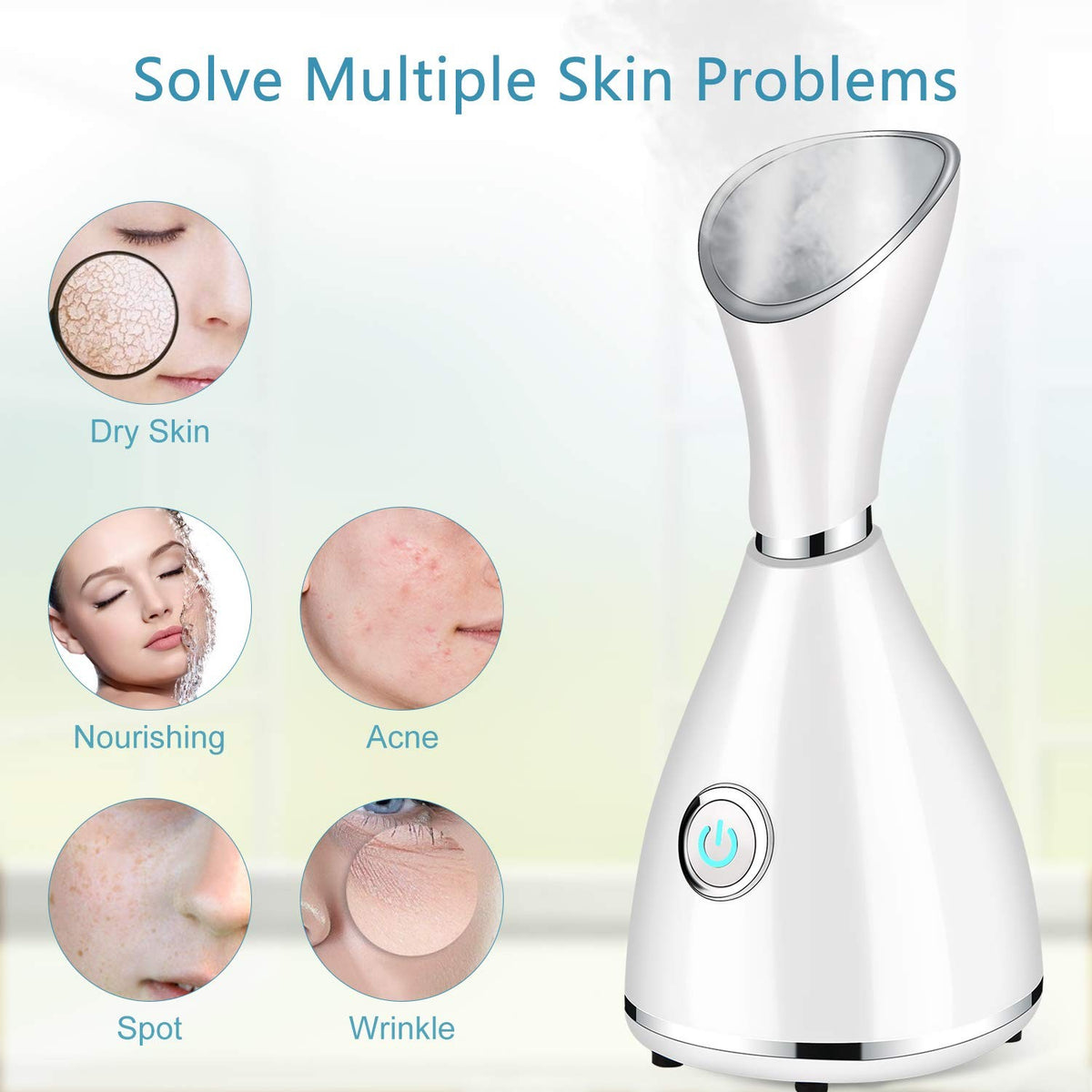 7 Piece Facial Steamer Deep Cleaning Set for Unclog Pores & Moisturizing