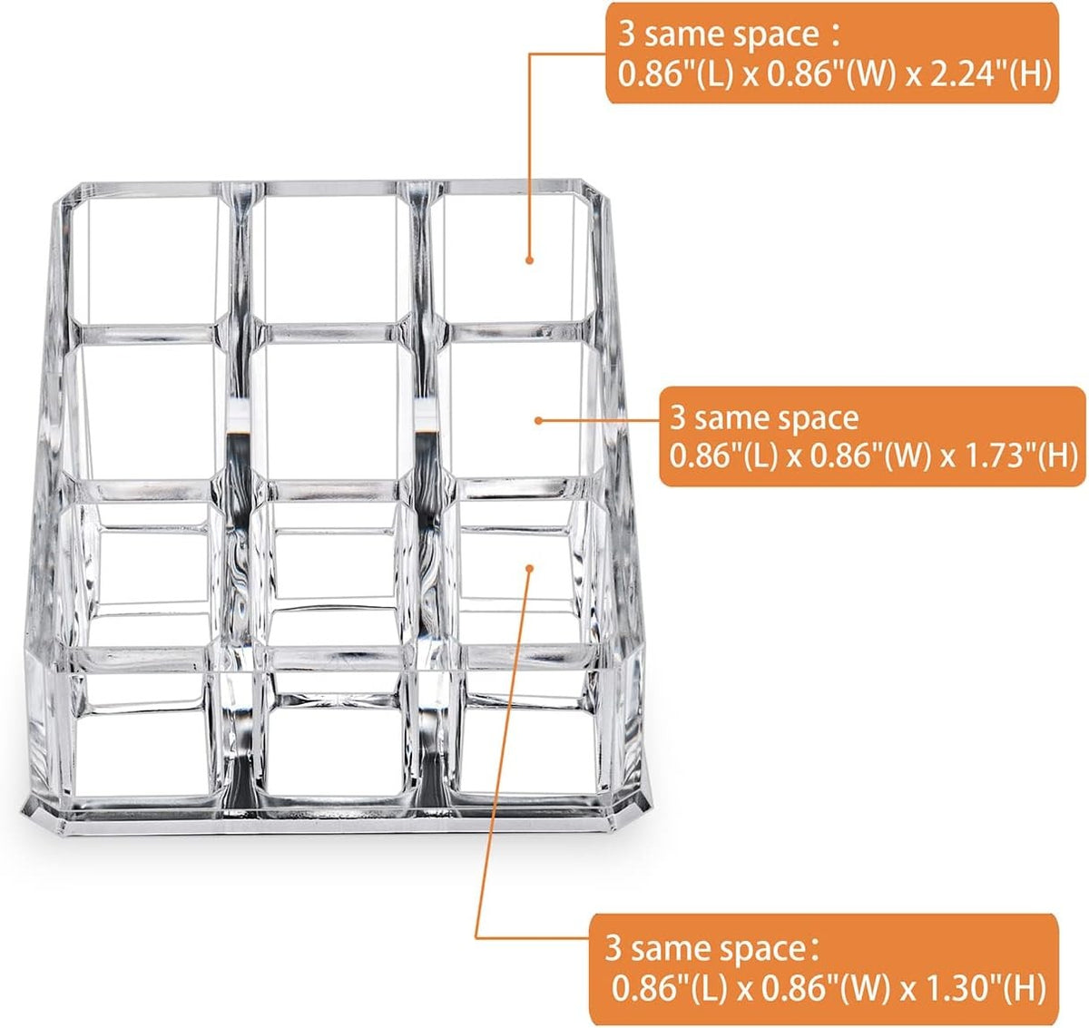 9-Slot Lipstick and Lip Gloss Organizer, Clear Acrylic Makeup Storage
