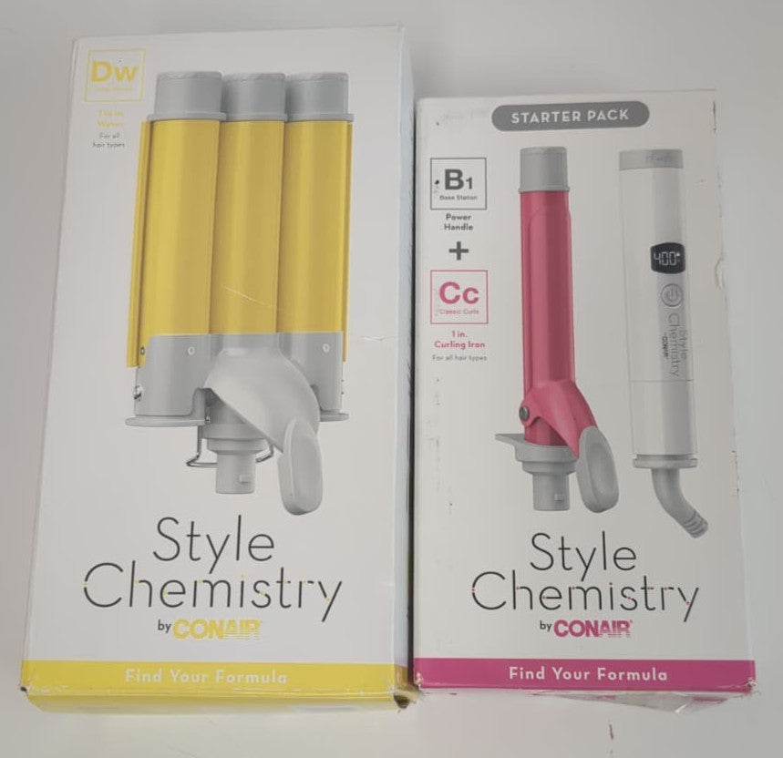 Conair Style Chemistry Iron & Waver Starter Kit - Handle & 1.25" Waver Bundle