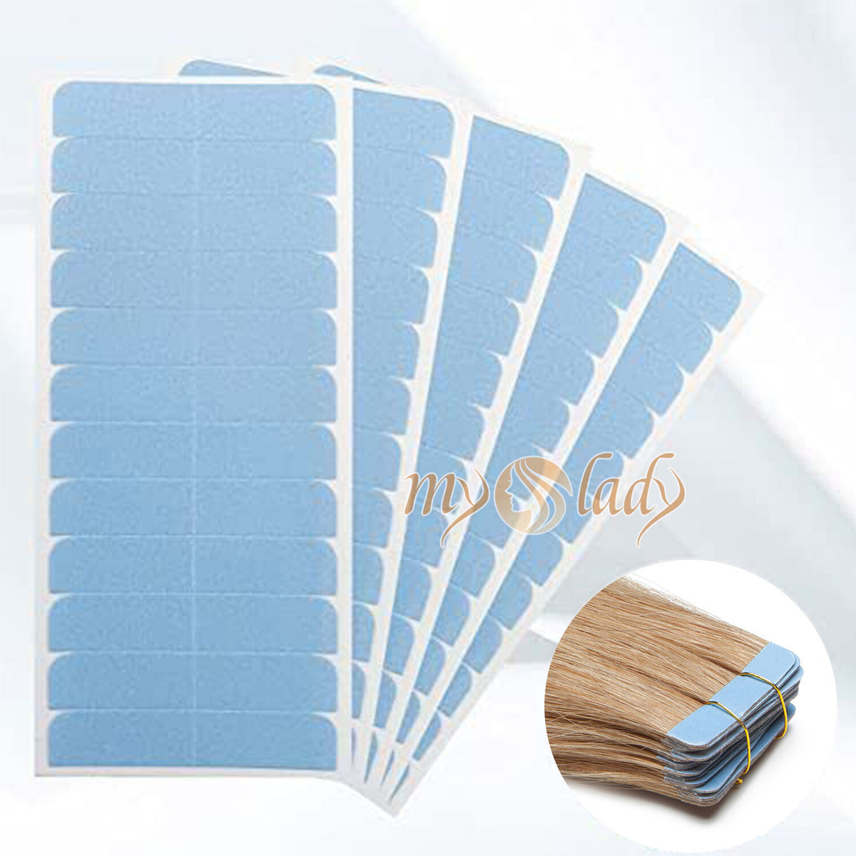 Waterproof Double Sided Hair Extension Tape - 100pcs, Transparent, Strong Adhesive