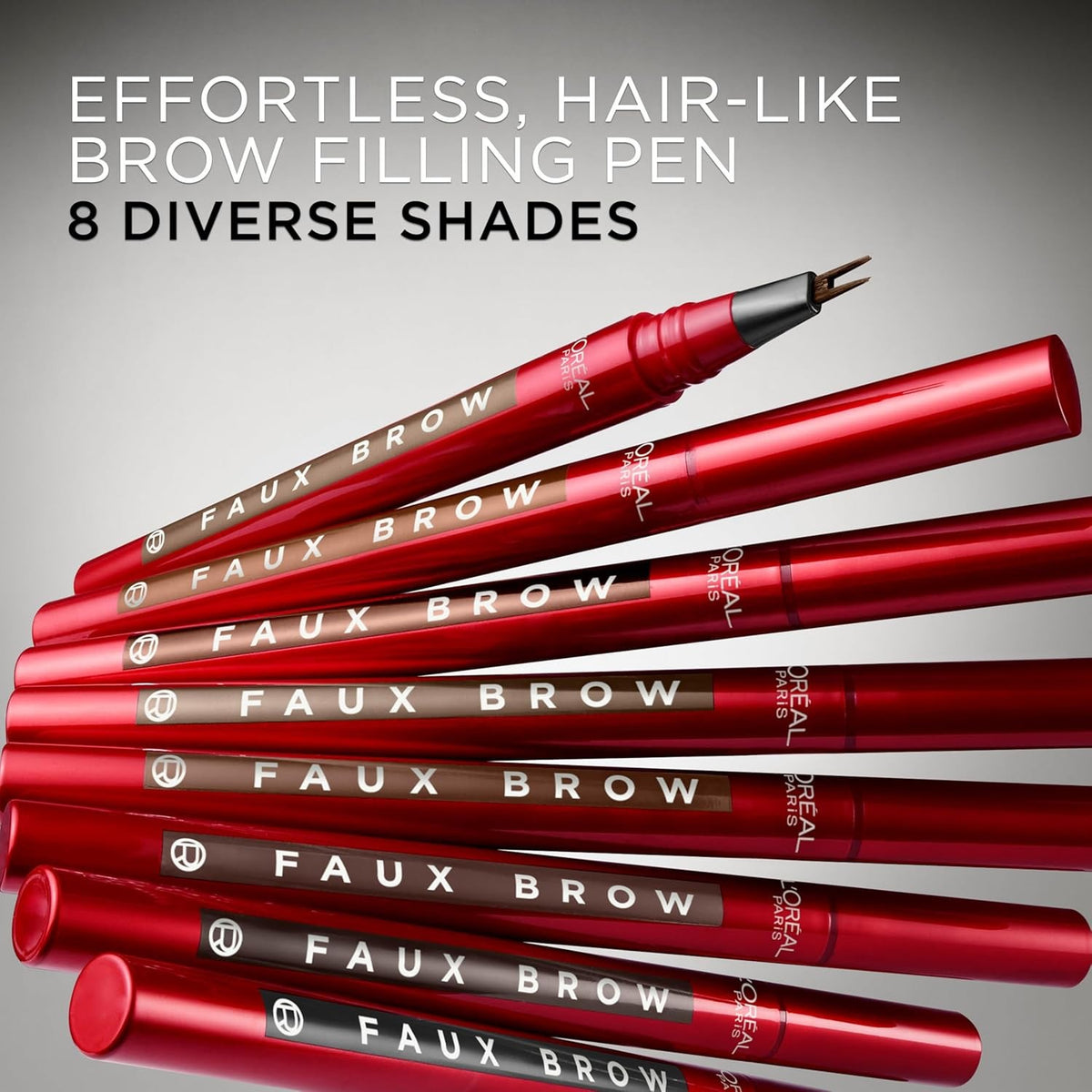 Eyebrow Filling Pen with Double-Brush Tip - Natural Hair-Like Look, Waterproof