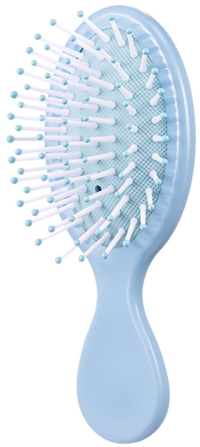 Mini Detangler Hair Brushes Pack - Wet or Dry, Blue, 8 Pack