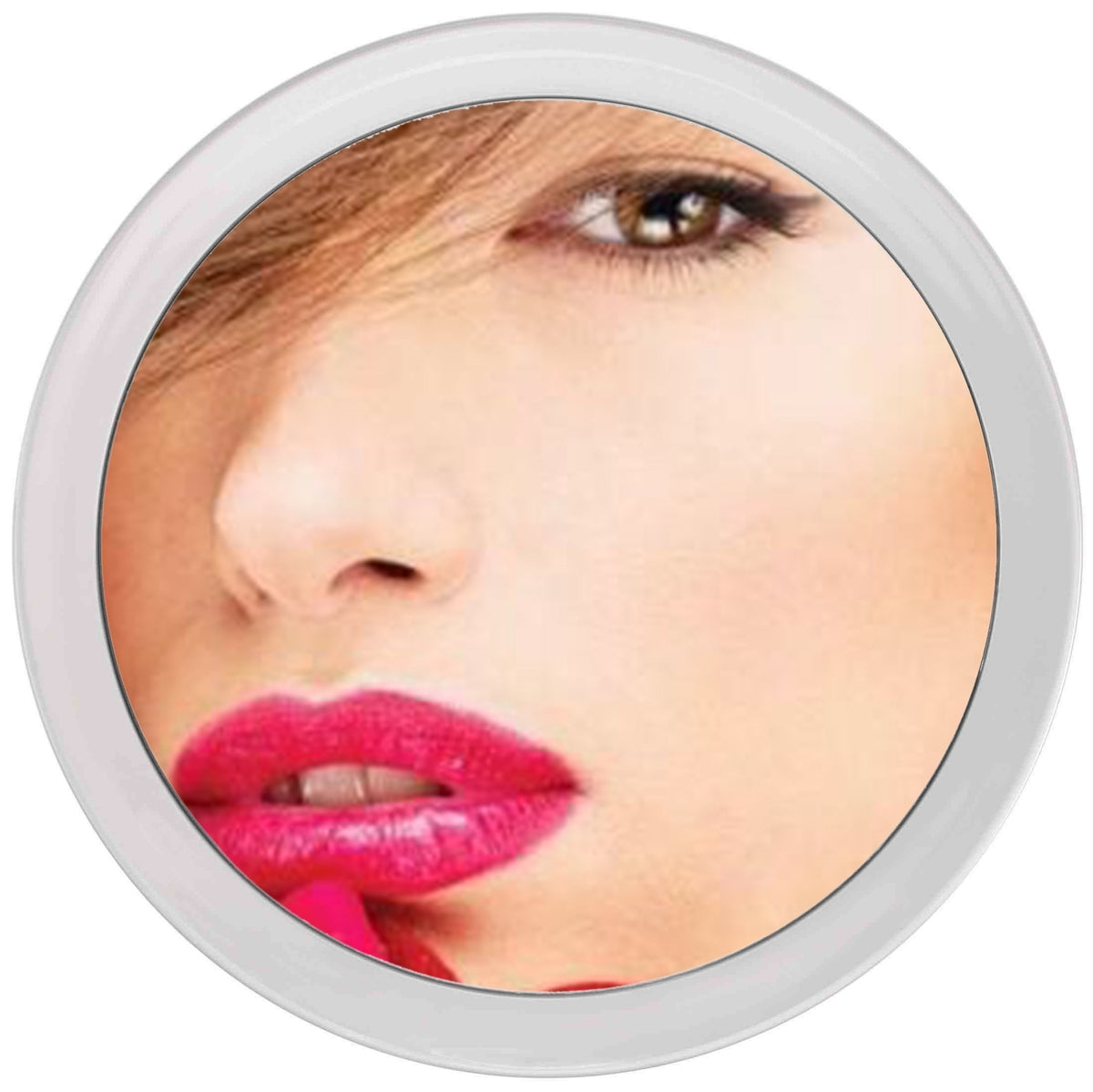 10X Magnifying Bathroom Mirror with Suction Cup - Modern Round Design