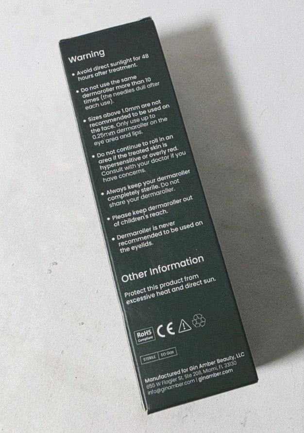 Dermaroller Tool 192 Needles 0.25mm for Skin Rejuvenation - Gin Amber Beauty