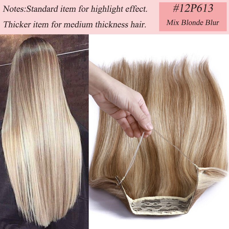 Long Weft Wire Hair Extensions 120g Remy Human Hair Thick One Piece