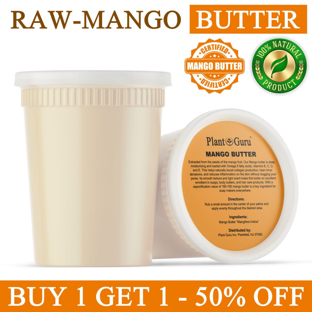 Raw Mango Butter 32 oz – 100% Pure Unrefined Body & Hair Butter