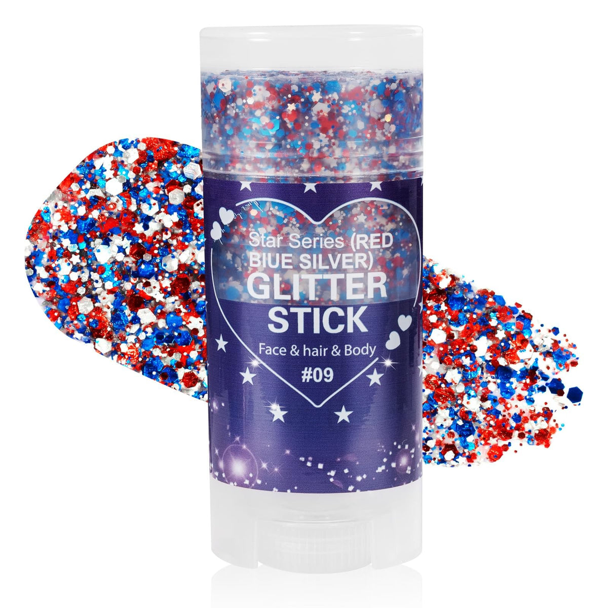 Patriotic Body Glitter Red White & Blue Gel Stick – Waterproof, Long-Lasting