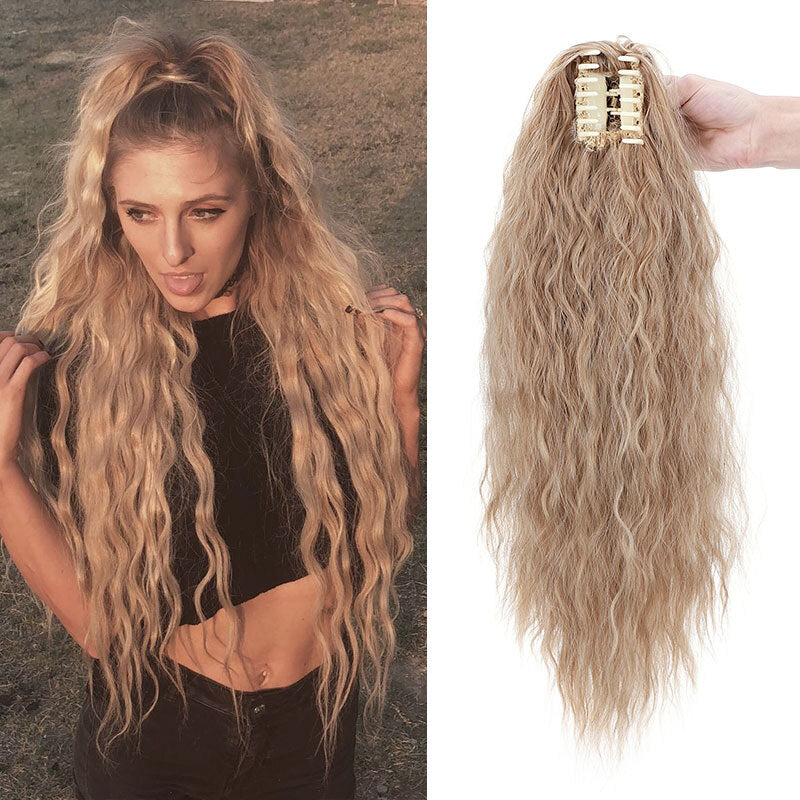 26-Inch Real Human Hair Ponytail Extension with Claw Clip - Thick Hairpiece