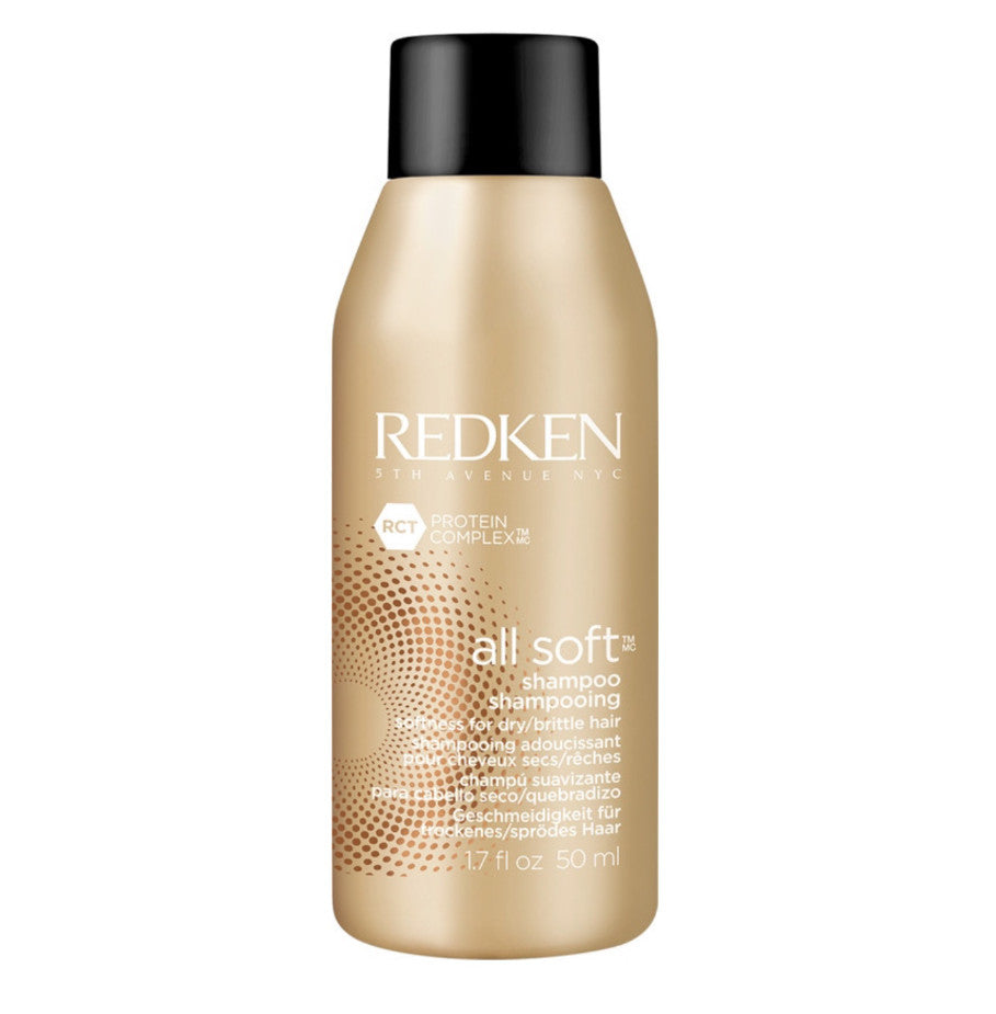 Redken All Soft Shampoo for Dry Brittle Hair 1.7 oz Pack of 3