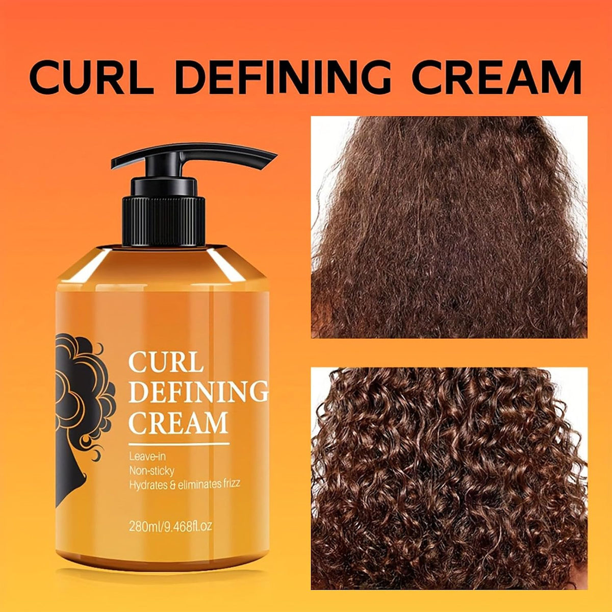 Argan Oil Curl Defining Cream for Natural Curly Hair - Anti Frizz & Moisturizing