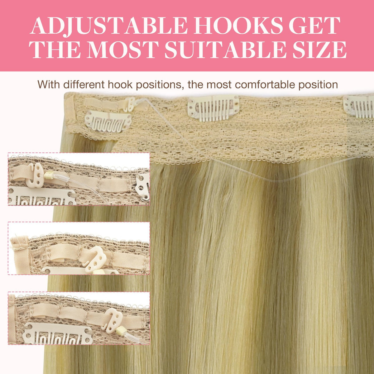 14 Inch Human Hair Extensions #16/22 - Full Remy Hair with Invisible Wire