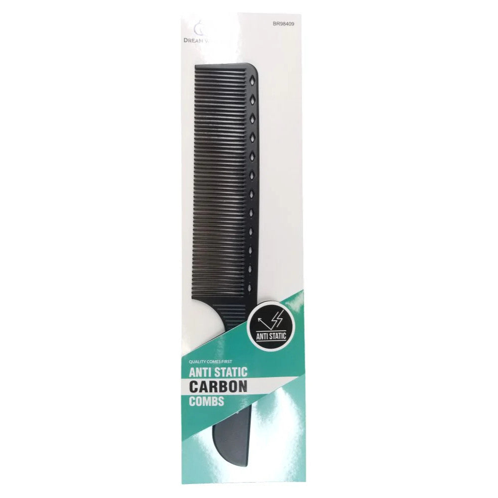Anti-Static Carbon Comb Pack for Hair Styling - Black, 1-6 Pack Options