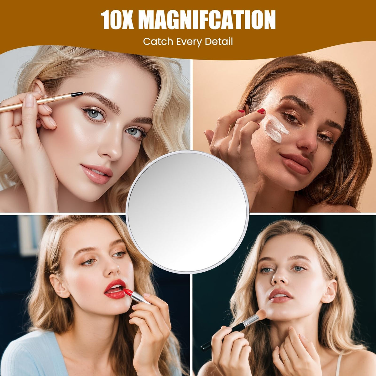 Bearolve 23x17 Inch Hollywood Vanity Mirror with Lights, Adjustable Brightness & 3 Modes