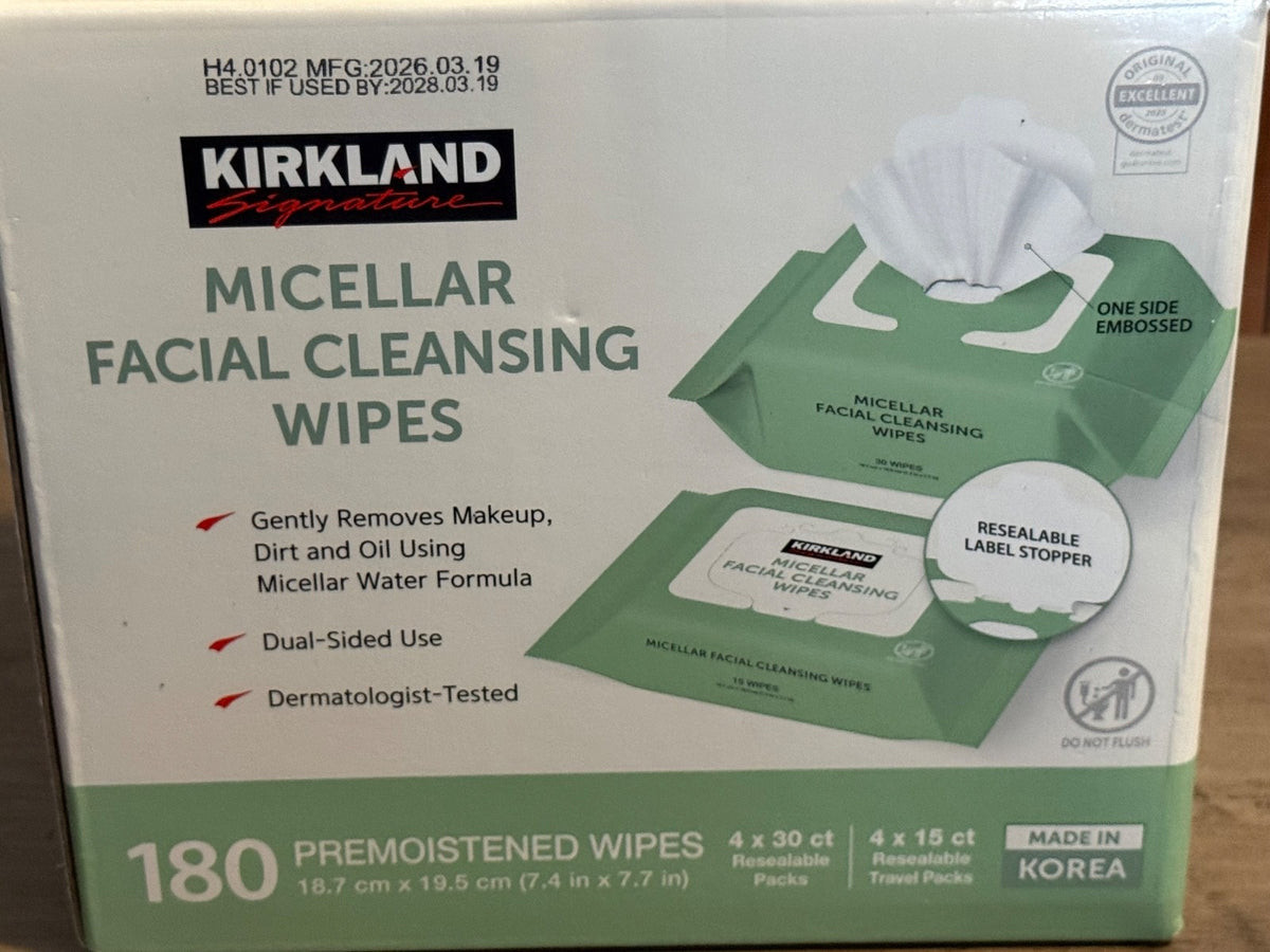 Micellar Facial Cleansing Wipes - Makeup Remover & Skin Care, 180 Count