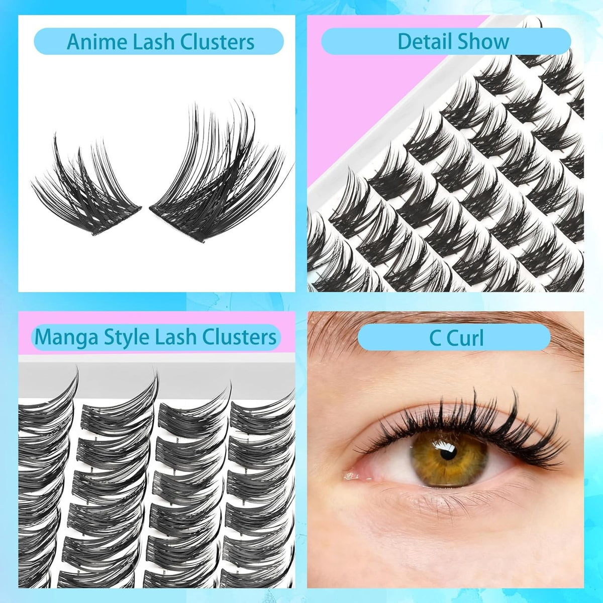 Fake Eyelash Clusters - Spiky Fluffy DIY False Lashes for Natural & Dramatic Looks