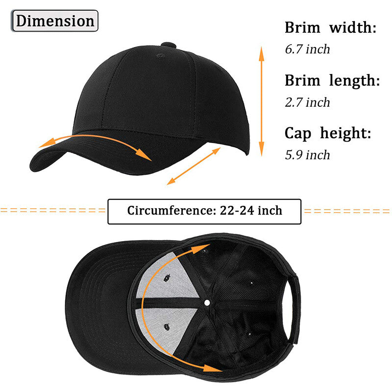 Baseball Cap with Synthetic Hair Extensions - Straight, Curly, Wavy Fits Most