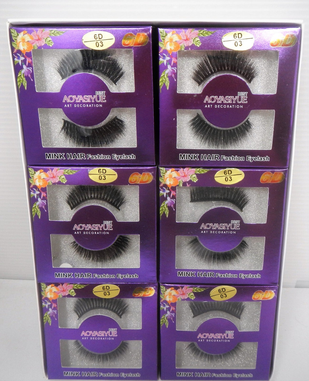 False Eyelashes 6D Mink Hair Eye Lashes - 12 Pairs with Multiple Sizes