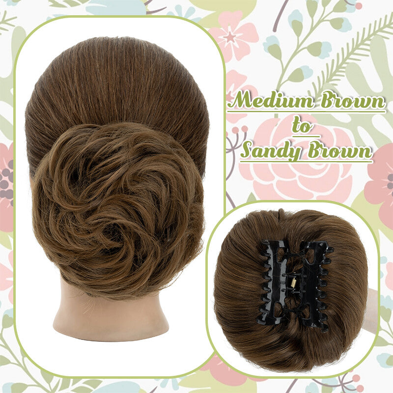 Messy Bun Claw Hair Clip Extensions - Curly Thick Updo Accessory