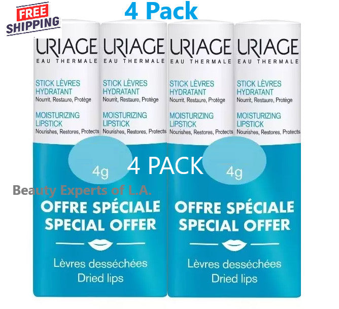 Moisturizing Lip Balm for Damaged Lips - 4 Pack, Nourishing & Hypoallergenic