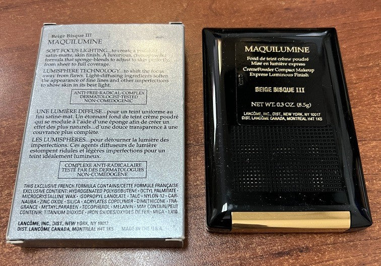 Lancome Maquilumine Creme Powder Compact Makeup Beige Bisque III 0.3 oz