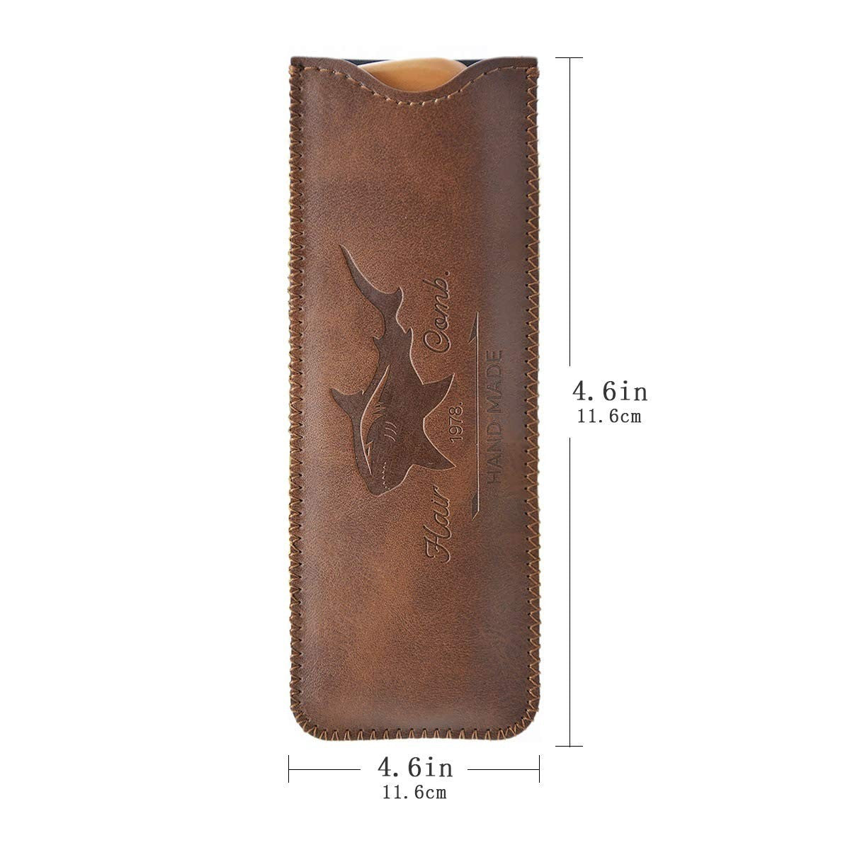 Wooden Hair Comb for Men with Leather Travel Case - Beard & Grooming Tool
