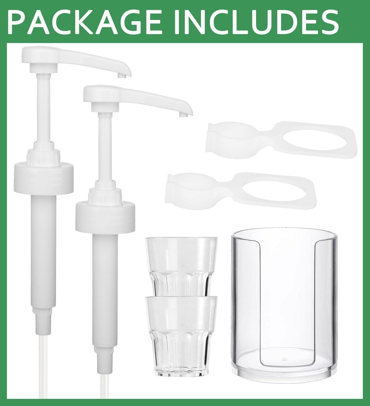 Mouthwash Dispenser Pumps for 1.5L Bottles with Cup Holders - Reusable & BPA-Free