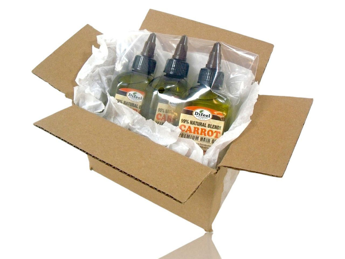 Hair Oil with Carrot Oil 99% Natural Blend - Premium Nourishing Treatment - 3 x 2.5 oz Bottles