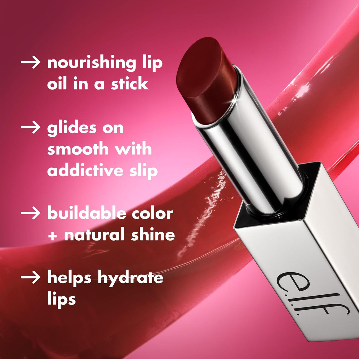 Tinted Lip Oil Stick with Hydrating Shea & Jojoba - Buildable Color, Soft Shine