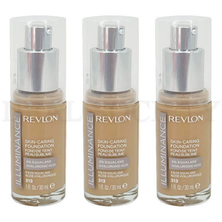 Revlon Illuminance Skin-Caring Foundation 313 Light Tan 1oz - Pack of 3