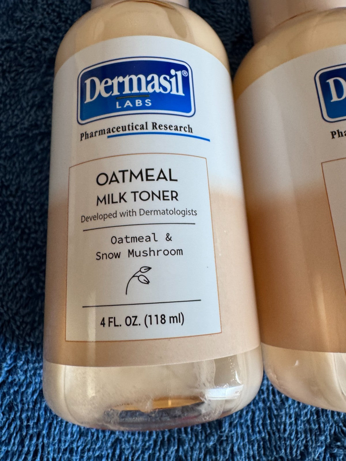 Hydrating Oatmeal & Snow Mushroom Toner - Set of 2, 4 fl oz Each, Gentle Skincare