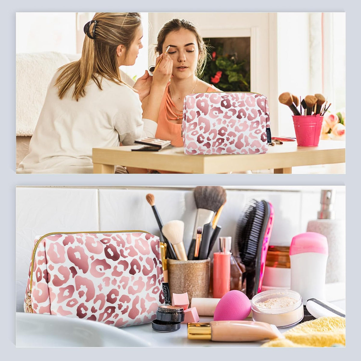 Travel Makeup Pouch Waterproof Cosmetic Bag for Women - Small & Portable