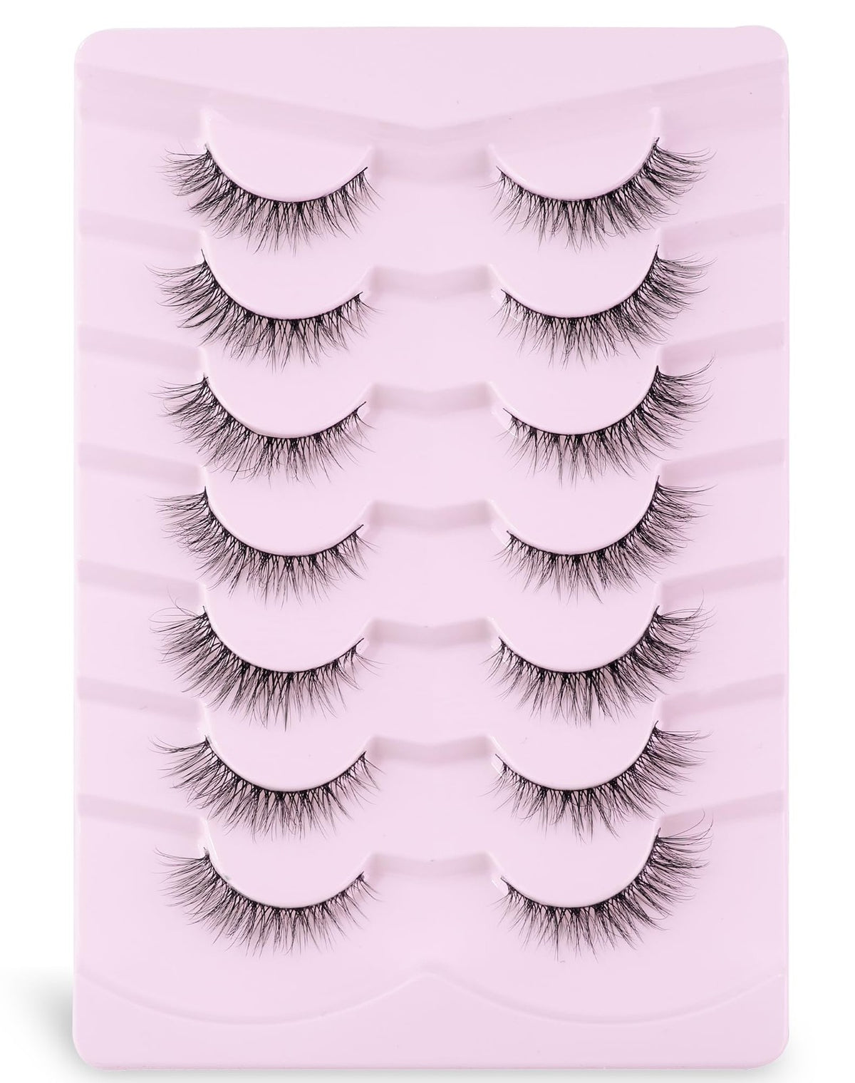 Natural Mink Eyelashes 7 Pairs - Light, Soft, Cruelty-Free Faux Lashes