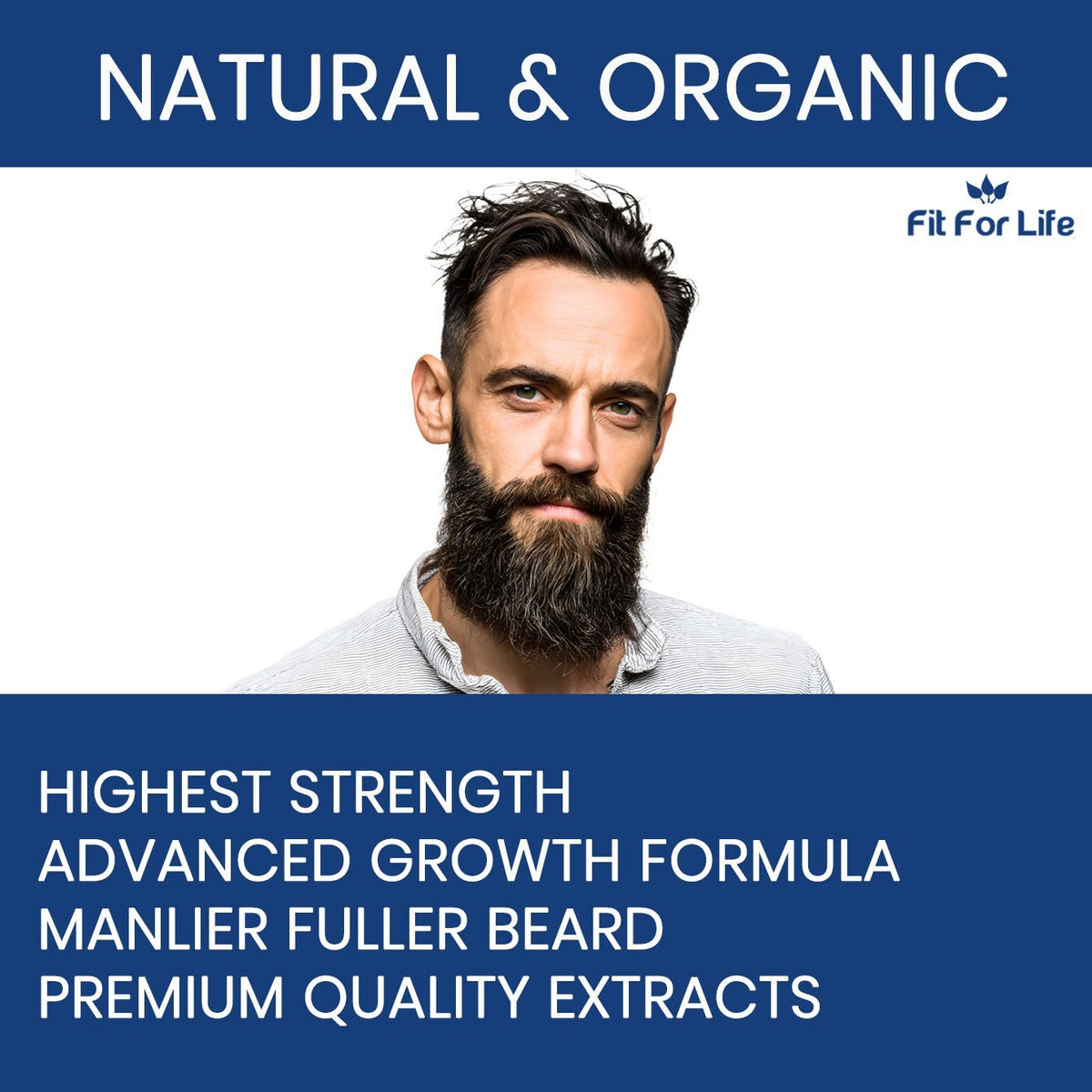 Beard Growth Supplement - 60 Capsules for Fuller Thicker Facial Hair