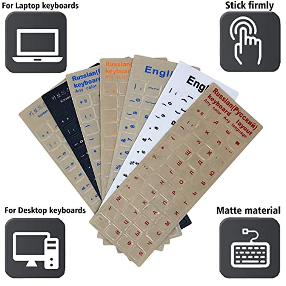 Farsi Keyboard Stickers 2 Pack - Persian Language Key Labels for Laptop & Desktop