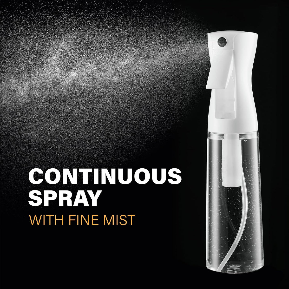 2 Pack 10 Oz Continuous Spray Bottles for Hair - Fine Mist Water Sprayers