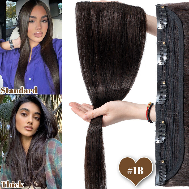 Clip-In Hair Extensions 100% Remy Human Hair Full Head Thick One Piece