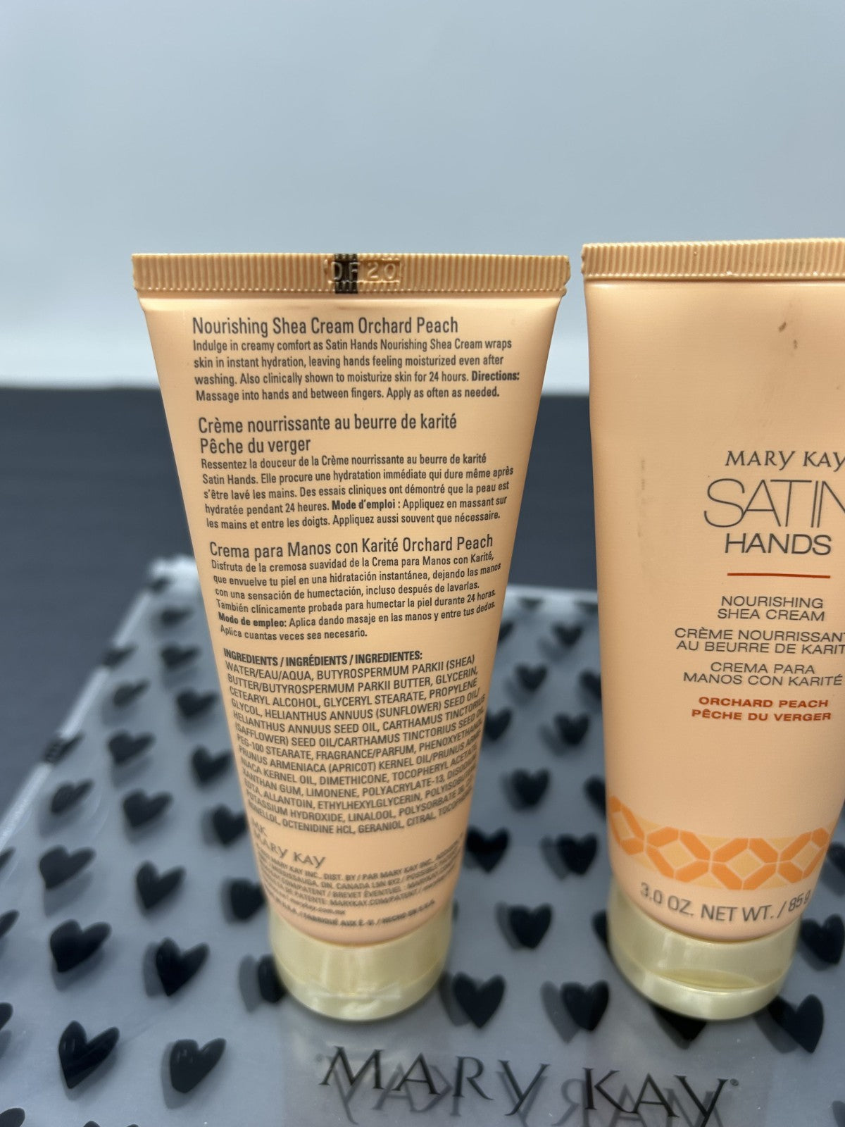 Lot of 2 Mary Kay Satin Hands Orchard Peach Hand Cream Full Size 3 oz