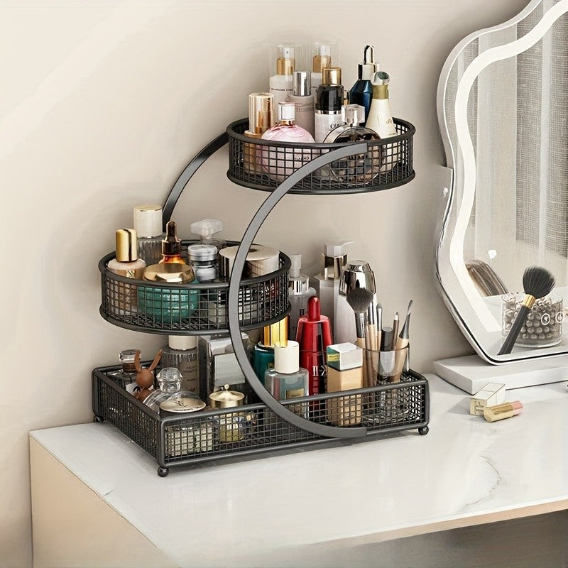 3-Tier Makeup Organizer Storage Display Case for Cosmetics and Perfumes