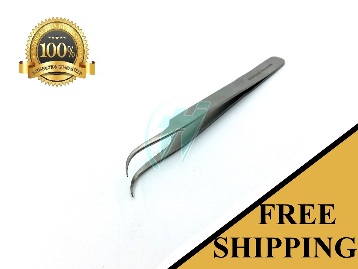 Eyelash Extension Tweezers Curved Stainless Steel Precision Tool