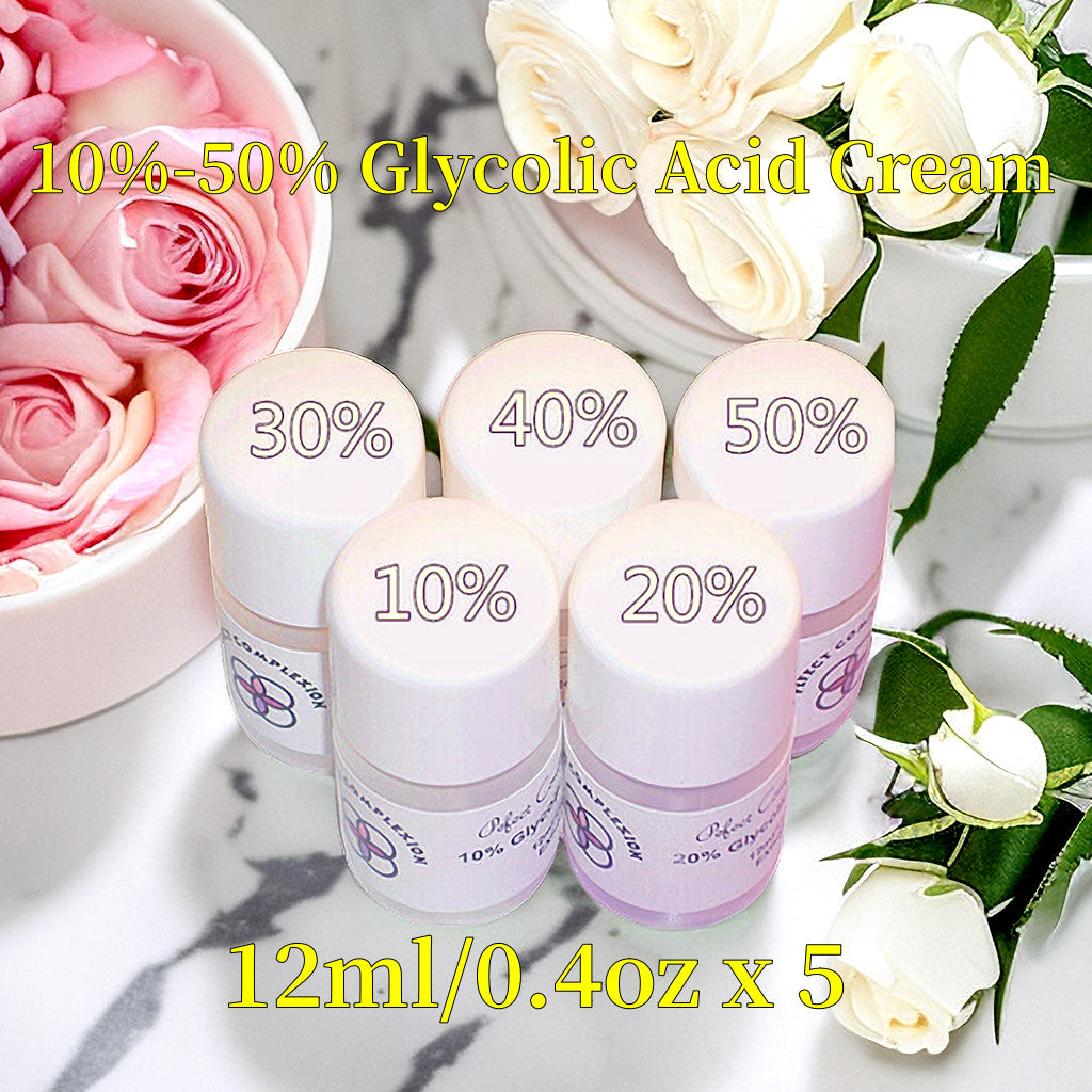 Glycolic Acid Face Cream for Acne and Scar Treatment - 10-70% Strength, 0.4oz