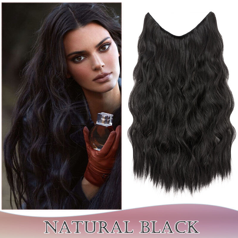 Wavy Clip-In Hair Extensions with Invisible Wire and Clips — Realistic Long Hair