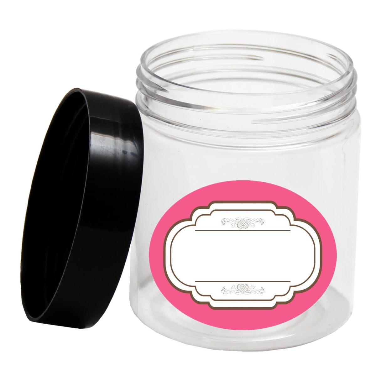 12-Pack 4 oz Plastic Jars with Wide Mouth & Black Lids - Food & Cosmetic Storage Containers