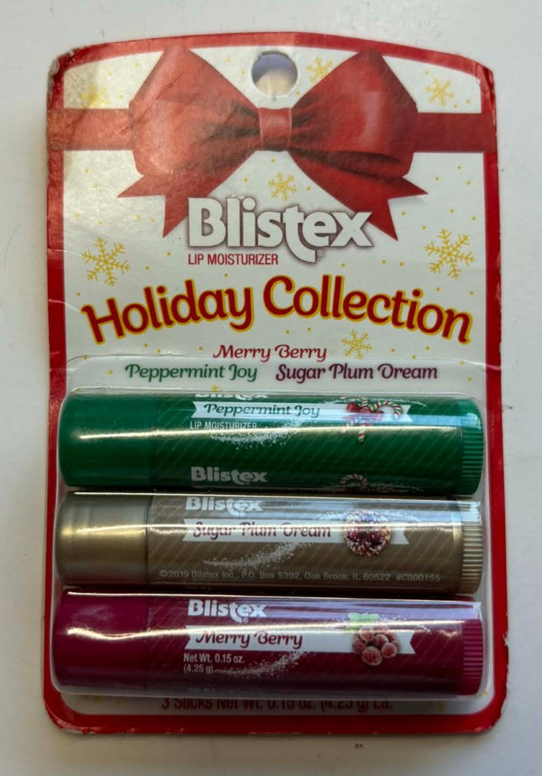 Lip Moisturizer Set - Peppermint, Sugar Plum & Berry Flavors - Holiday Collection