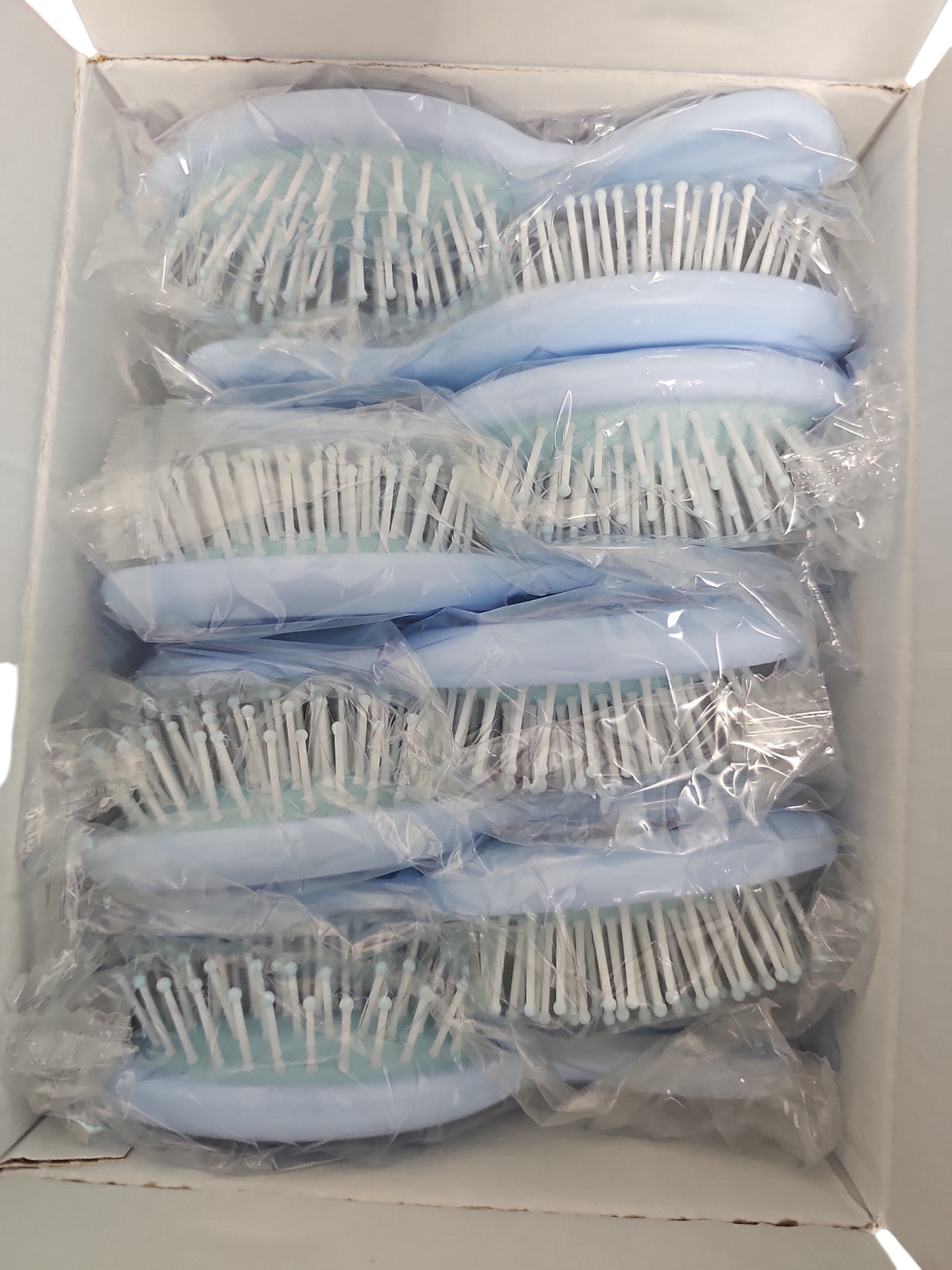 Mini Detangler Hair Brushes Pack - Wet or Dry, Blue, 8 Pack