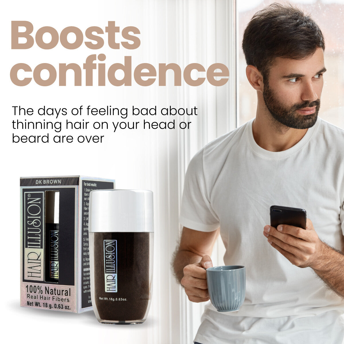 Hair Building Fibers for Thinning Hair - Dark Brown